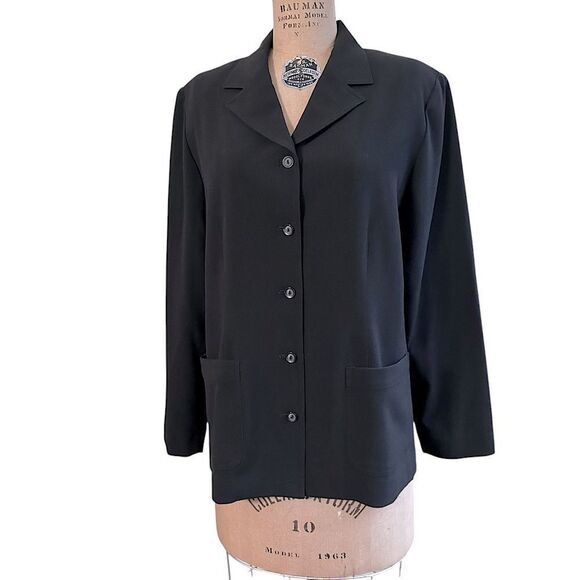 Vintage JM Collection Classic Black Women's Lightweight Jacket Blazer Size 10 - Picture 3 of 10